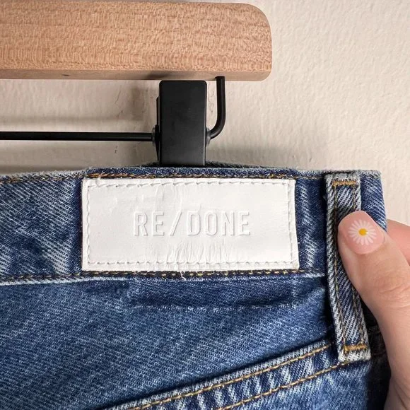 NWT RE/DONE 90's Low Slung Cut Off Shorts in Bleu Mere - Picture 12 of 13